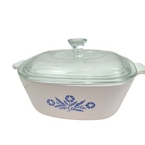 Corning Ware Blue Cornflower 1.5 Qt Casserole Dish w/ Lid A-1 1/2-B‎ Vintage